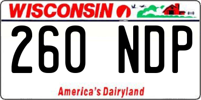 WI license plate 260NDP