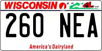 WI license plate 260NEA