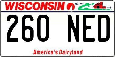 WI license plate 260NED