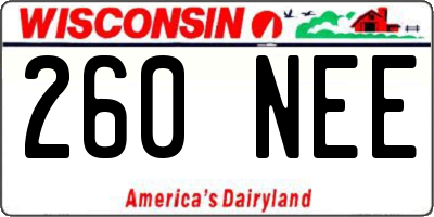 WI license plate 260NEE