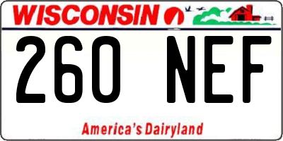 WI license plate 260NEF