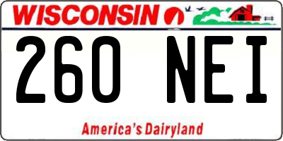 WI license plate 260NEI