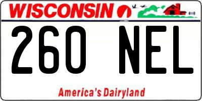 WI license plate 260NEL