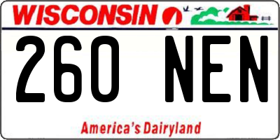 WI license plate 260NEN