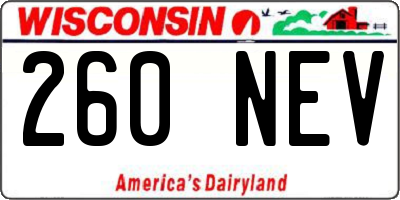 WI license plate 260NEV