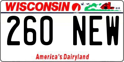 WI license plate 260NEW