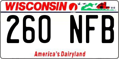 WI license plate 260NFB