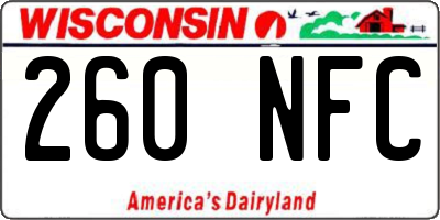 WI license plate 260NFC