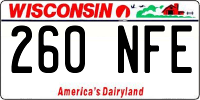 WI license plate 260NFE