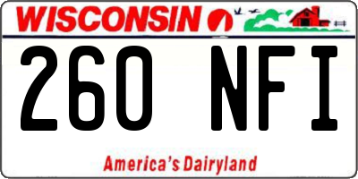WI license plate 260NFI
