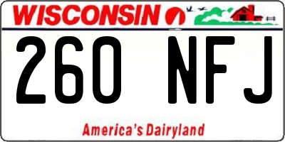 WI license plate 260NFJ