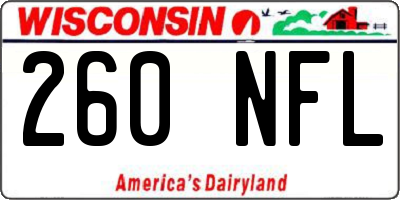 WI license plate 260NFL