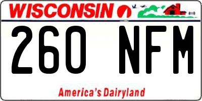 WI license plate 260NFM