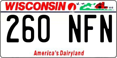 WI license plate 260NFN