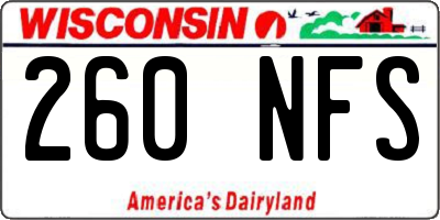 WI license plate 260NFS