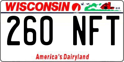WI license plate 260NFT