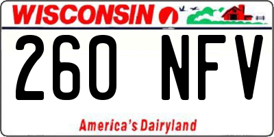 WI license plate 260NFV
