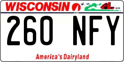 WI license plate 260NFY