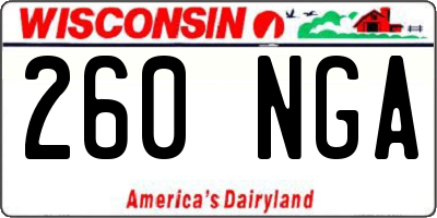 WI license plate 260NGA