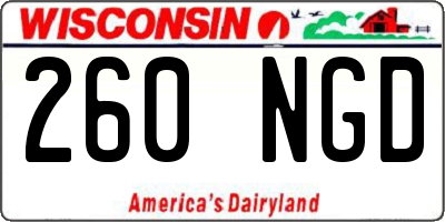 WI license plate 260NGD