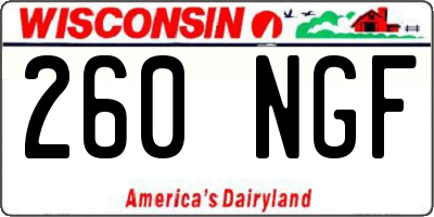 WI license plate 260NGF