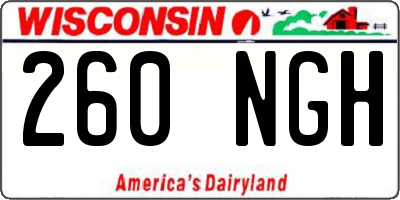 WI license plate 260NGH