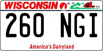 WI license plate 260NGI