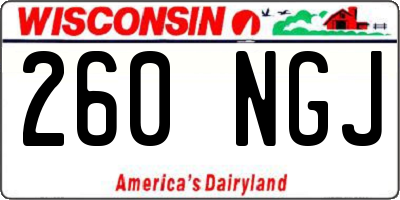WI license plate 260NGJ
