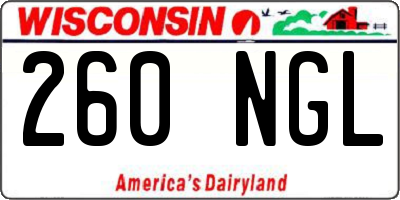 WI license plate 260NGL