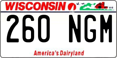 WI license plate 260NGM