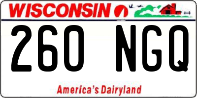 WI license plate 260NGQ