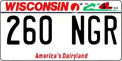 WI license plate 260NGR