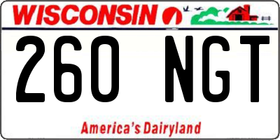 WI license plate 260NGT