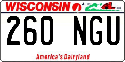 WI license plate 260NGU