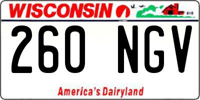 WI license plate 260NGV