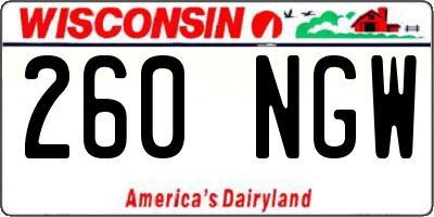 WI license plate 260NGW