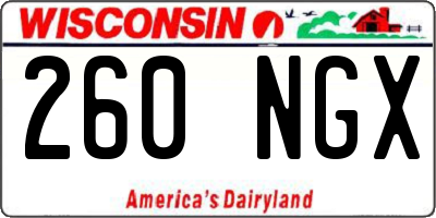 WI license plate 260NGX