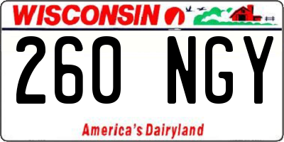 WI license plate 260NGY
