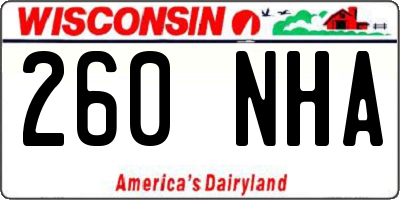 WI license plate 260NHA