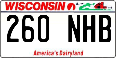 WI license plate 260NHB