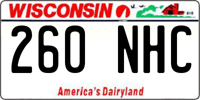 WI license plate 260NHC