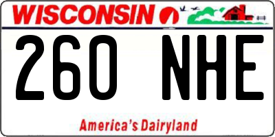 WI license plate 260NHE