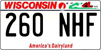 WI license plate 260NHF