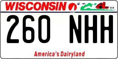 WI license plate 260NHH