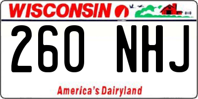 WI license plate 260NHJ