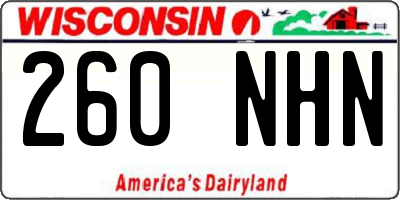 WI license plate 260NHN