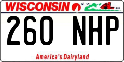 WI license plate 260NHP