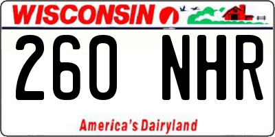 WI license plate 260NHR