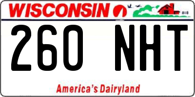WI license plate 260NHT