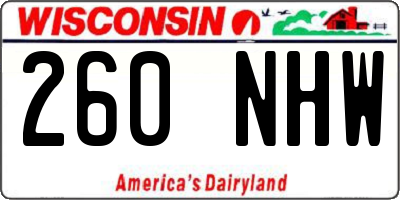 WI license plate 260NHW